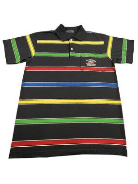 Vintage Bosco Polo Shirt Mens Large Stripe St Thomas Yacht Club Virgin Islands